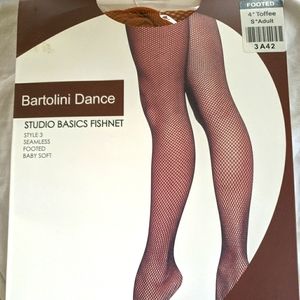 Dance Fishnet Footed Tights- Toffee